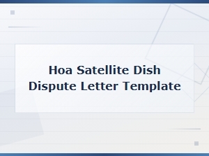 Hoa Satellite Dish Dispute Letter Template