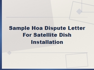 Sample Hoa Dispute Letter for Satellite Dish Installation